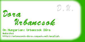dora urbancsok business card