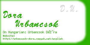 dora urbancsok business card